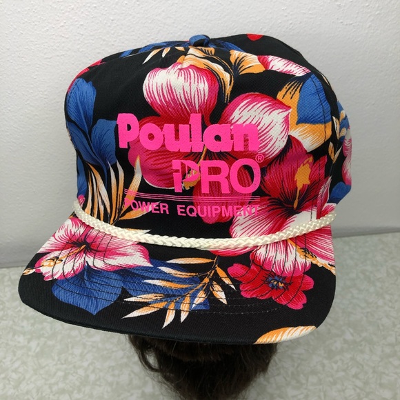 Vintage Poulan Pro Power Equipment Floral SnapBack Hat - Picture 10 of 12